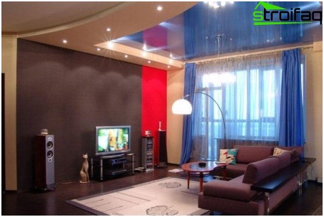 Option d'un plafond tendu à deux niveaux