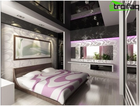 Plafond tendu noir pour une chambre