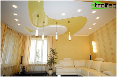 Plafond tendu à deux niveaux