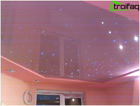 Plafond tendu ciel étoilé