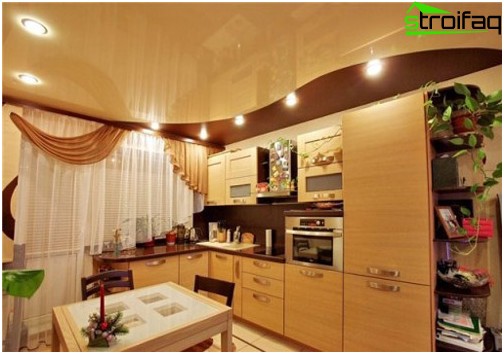 Plafonds tendus dans la cuisine: photo №3