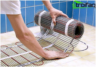 Chauffage au sol dans la salle de bain: installation Installation de plancher électrique