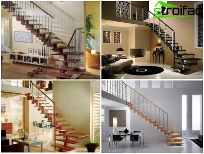 Photo d'escaliers modulaires - exemples de variations avec différents composants Photo d'escaliers modulaires - exemples de variations avec différents composants