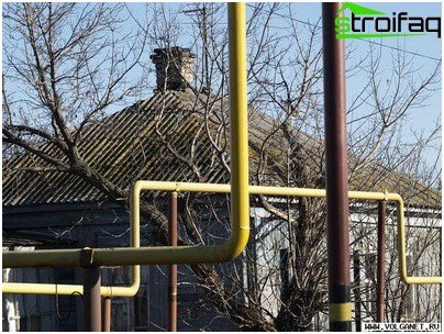 Approvisionnement en gaz d'une maison privée: gazoduc ouvert