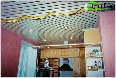 Plafonds à lattes à l'intérieur