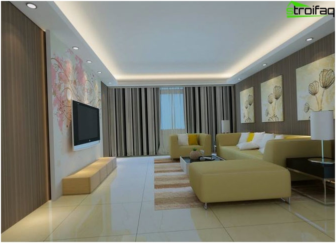 Conception de plafond de salon