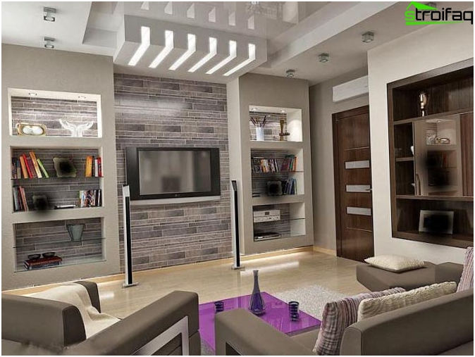 Conception de plafond de salon