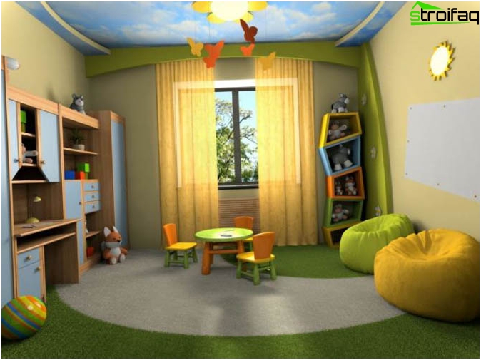 Chambre d'enfant design au plafond