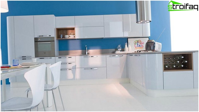 Papier peint bleu sur la cuisine Papier peint bleu sur la cuisine