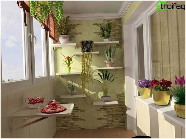 Intérieur vert sur la loggia Intérieur vert sur la loggia