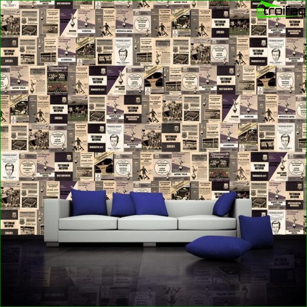 Conception de papier peint photo pour la salle