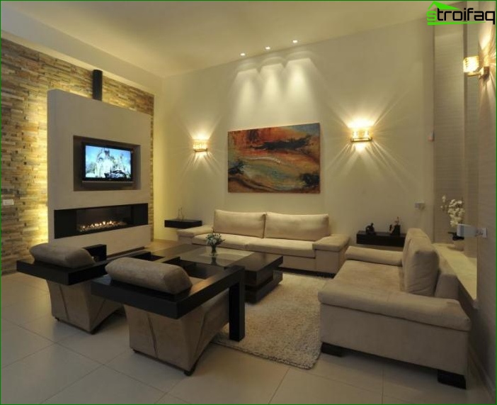 Cheminée à l'intérieur du salon