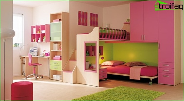 Conception de la chambre pour deux filles 3