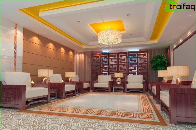 Conception de plafond en cloison sèche pour grand salon