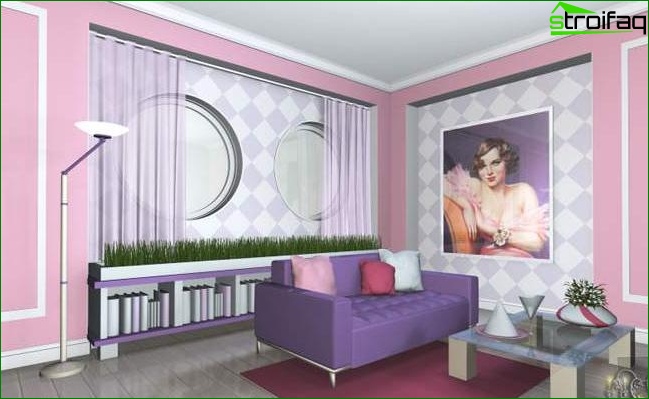 Papier peint photo pour le hall avec des meubles lumineux