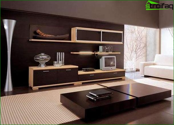 Papier peint photo pour le hall avec mobilier bicolore