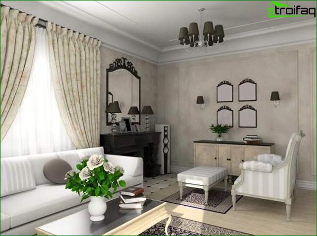 Papier peint pour la salle dans un style classique