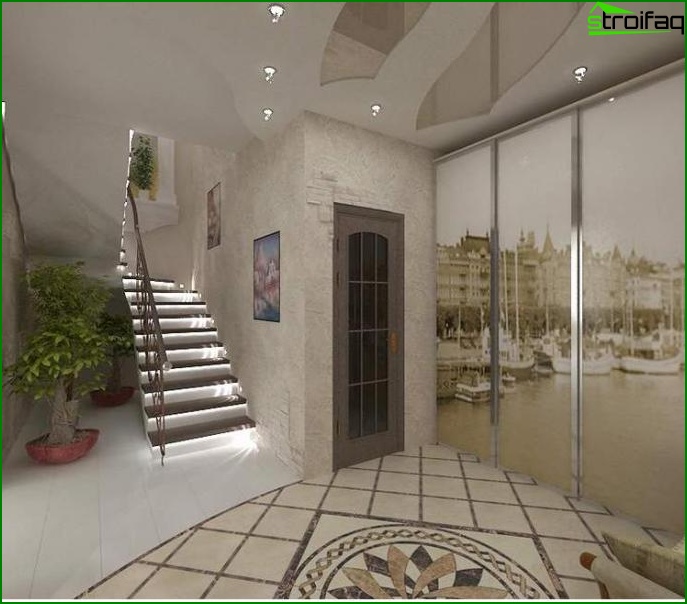 Papier peint dans le couloir - photo Papier peint dans le couloir - photo