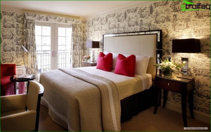 Papier peint en papier dans la chambre