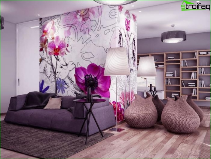 Papier peint combiné dans la chambre