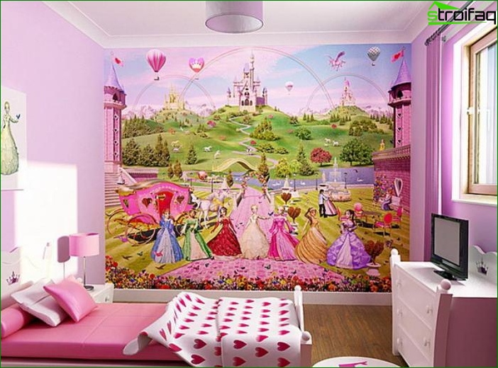 Papier peint dans la chambre de la fille